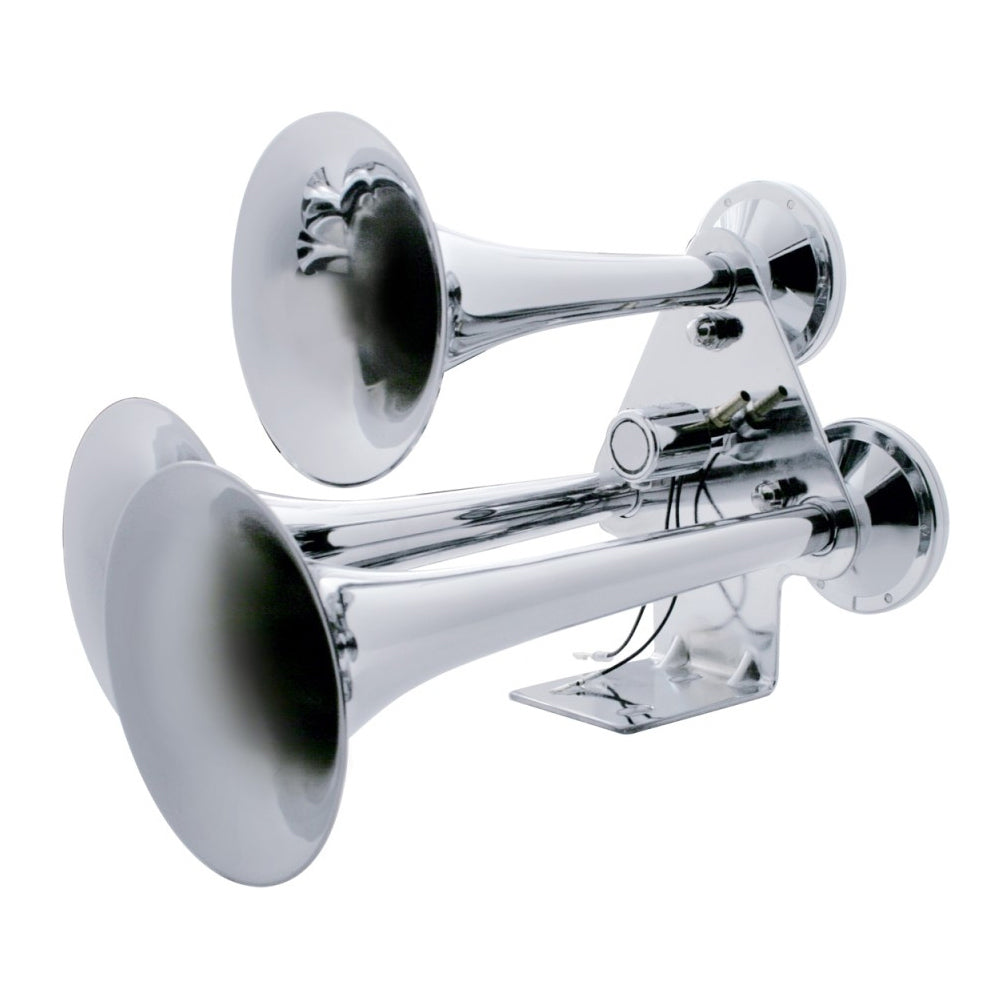 Three Trumpet Chrome Train Horns