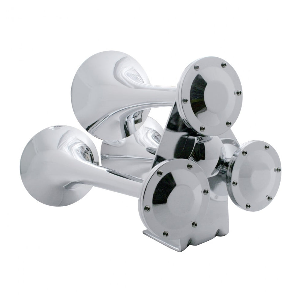 Three Trumpet Chrome Train Horns