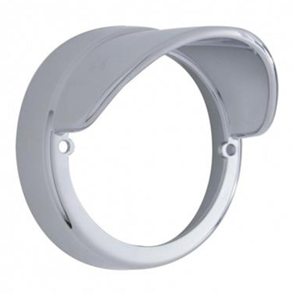 Chrome Plastic Bezel with Visor for Truck-Lite Style Cab Light
