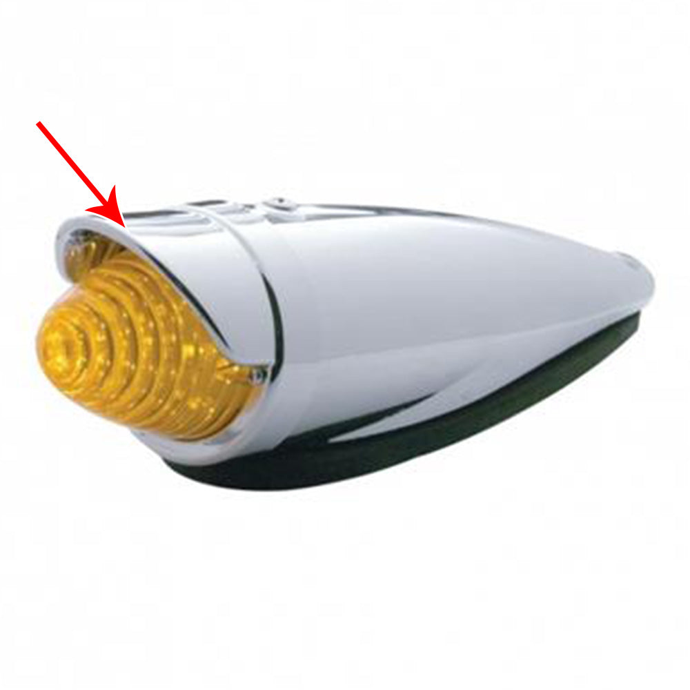 Chrome Plastic Bezel with Visor for Truck-Lite Style Cab Light