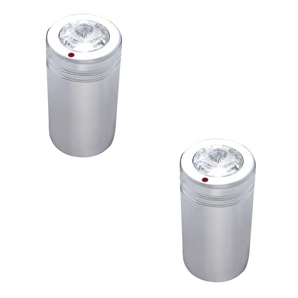 Chrome Aluminum CB Knob with Colored Crystal - 2 Pack