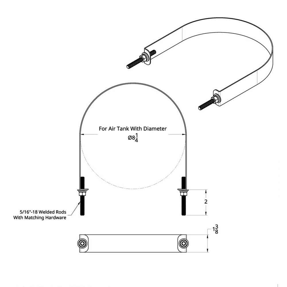 8.25" Stainless Steel Air Tank Straps