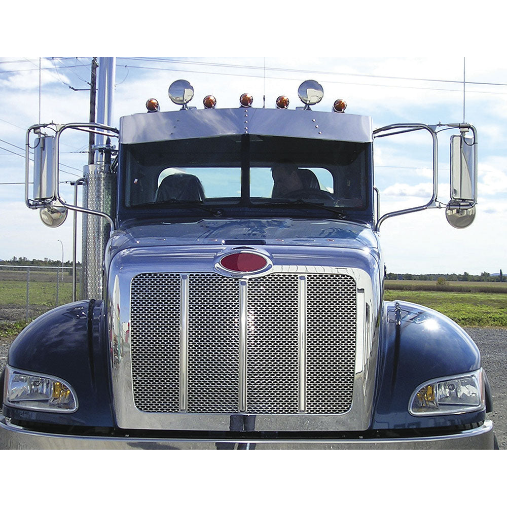 Peterbilt 335 Stainless Hood Shield Bug Deflector