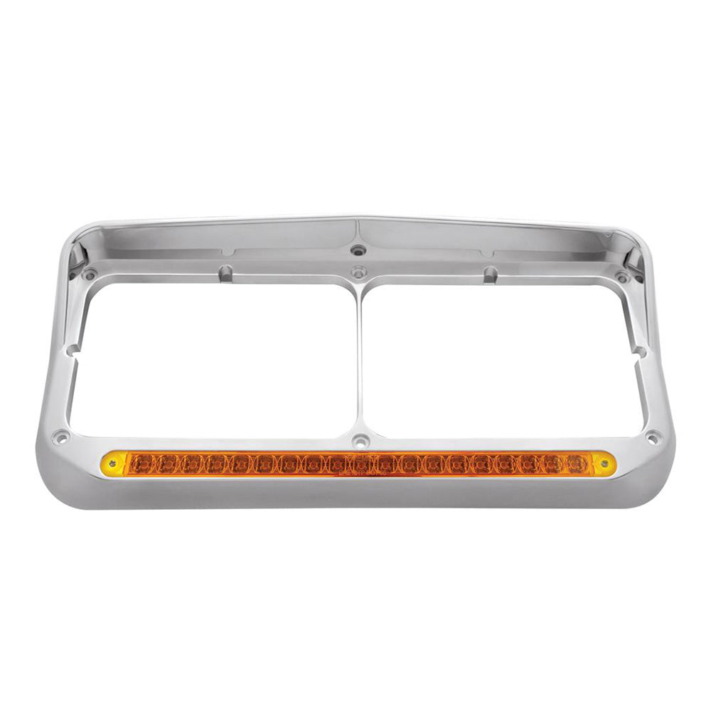 Rectangle Dual Headlight Bezel 19 LED Amber/Amber
