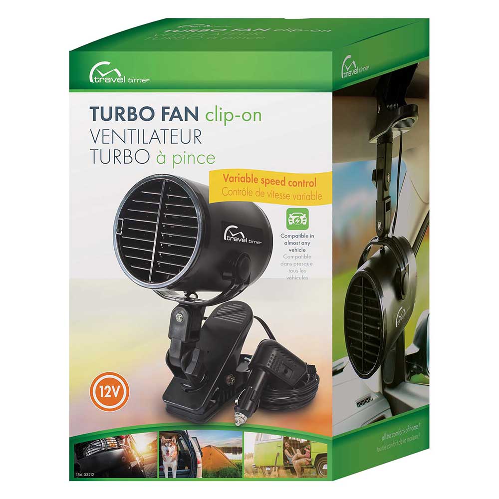 Travel Time 12-Volt Turbo Fan with Mounting Clip