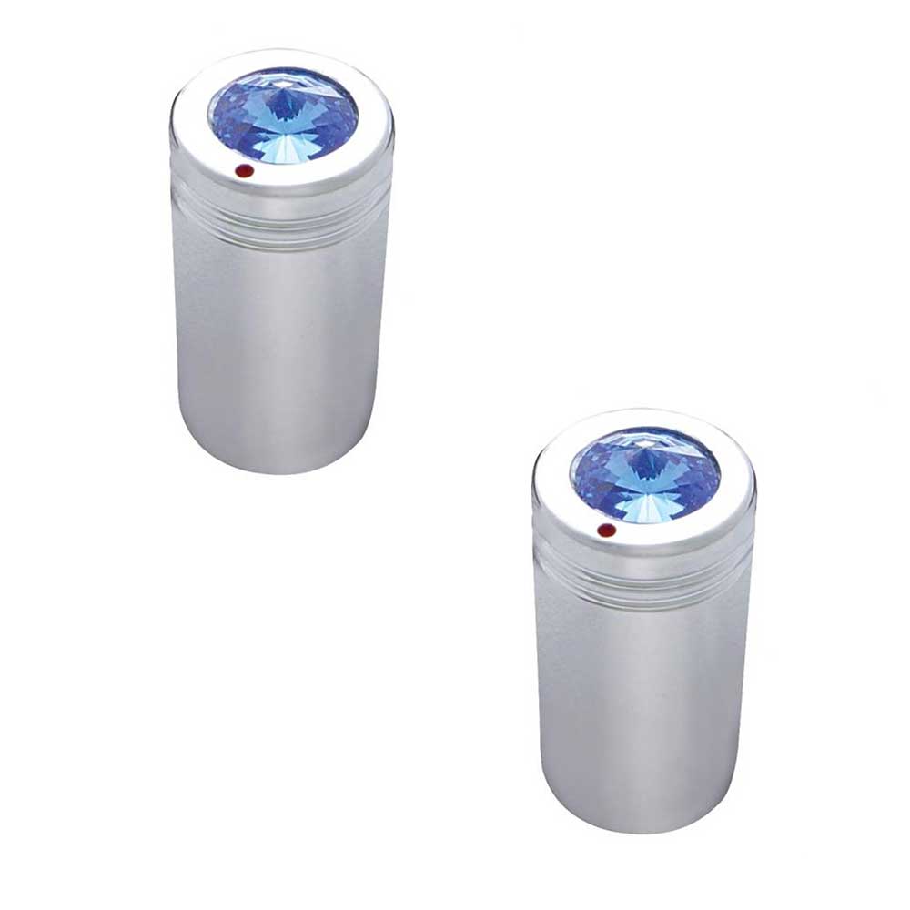 Chrome Aluminum CB Knob with Colored Crystal - 2 Pack