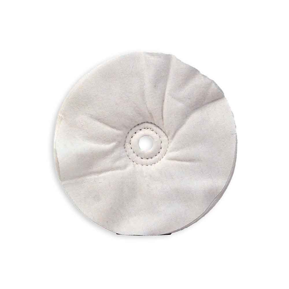 Zephyr 8" White Domet Flannel 40-Ply Buffing Wheel