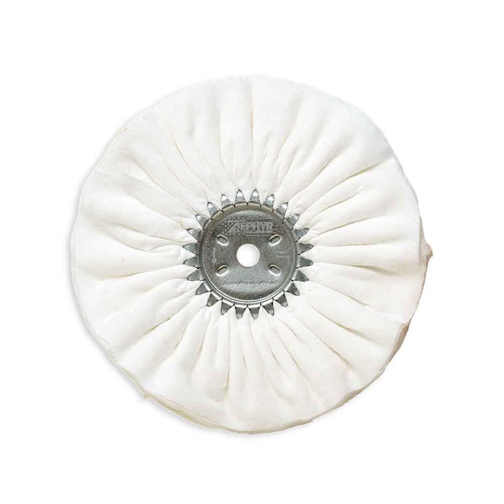 Zephyr 8" White Domet Flannel Buffing Wheel