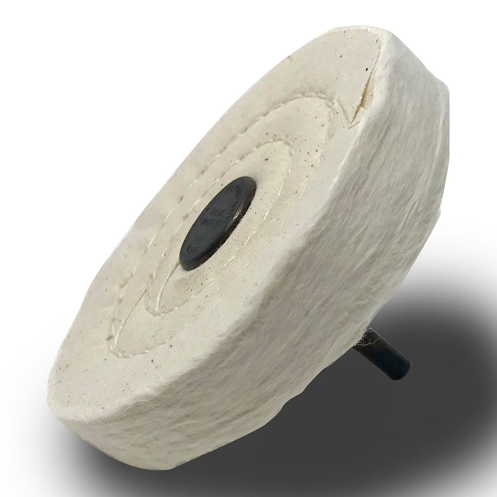 Zephyr 4" White Buffing Wheel with Shank