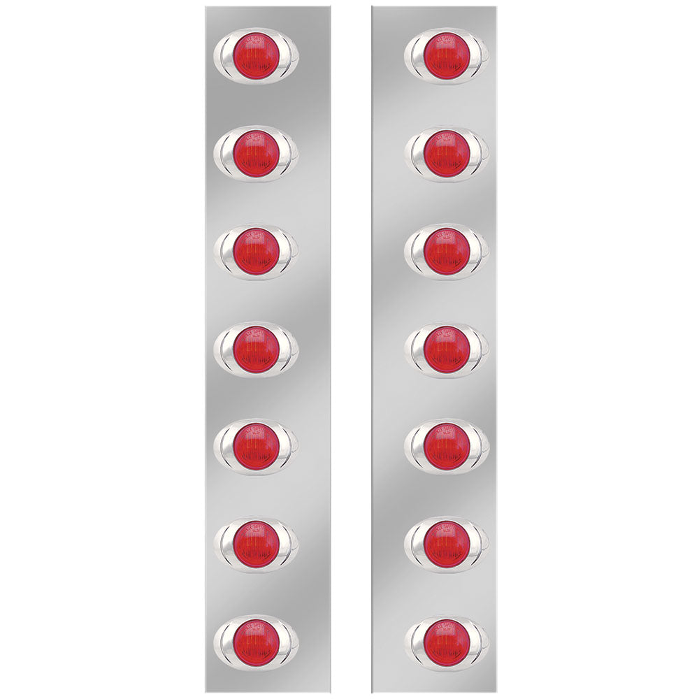 Kenworth Red Rear Air Cleaner Light Bars with 7 P3 LEDs