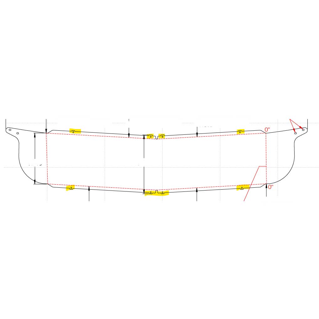 2024 & Older KW T600, T660, T800, W900 13" x 8" SS Blind Mount Bow Tie Visor