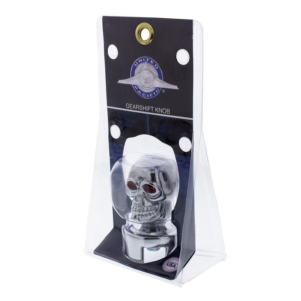 Chrome Skull Gear Shift Knob with Red Eyes