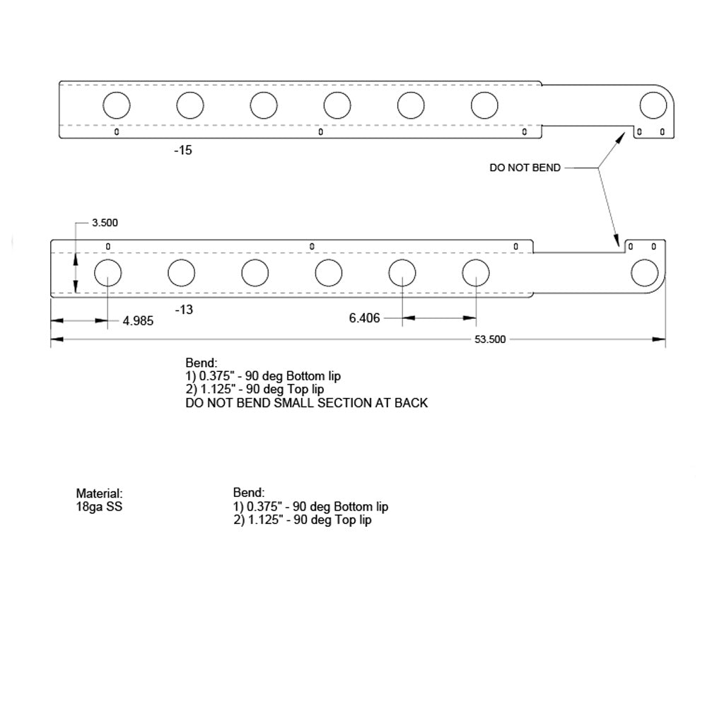 Peterbilt 379, 388, 389 Day Cab SS Panels with 14 LED