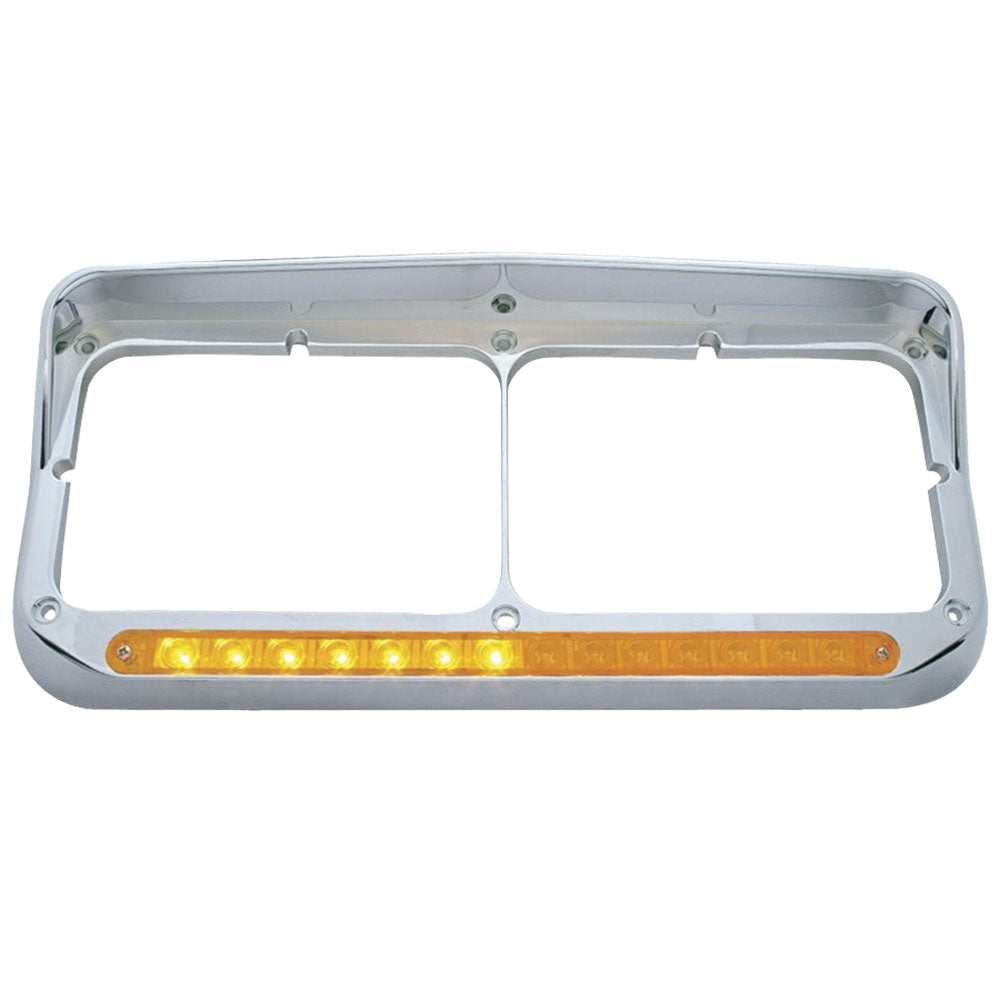 Sequential Amber LED Dual Headlight Bezel with Visor