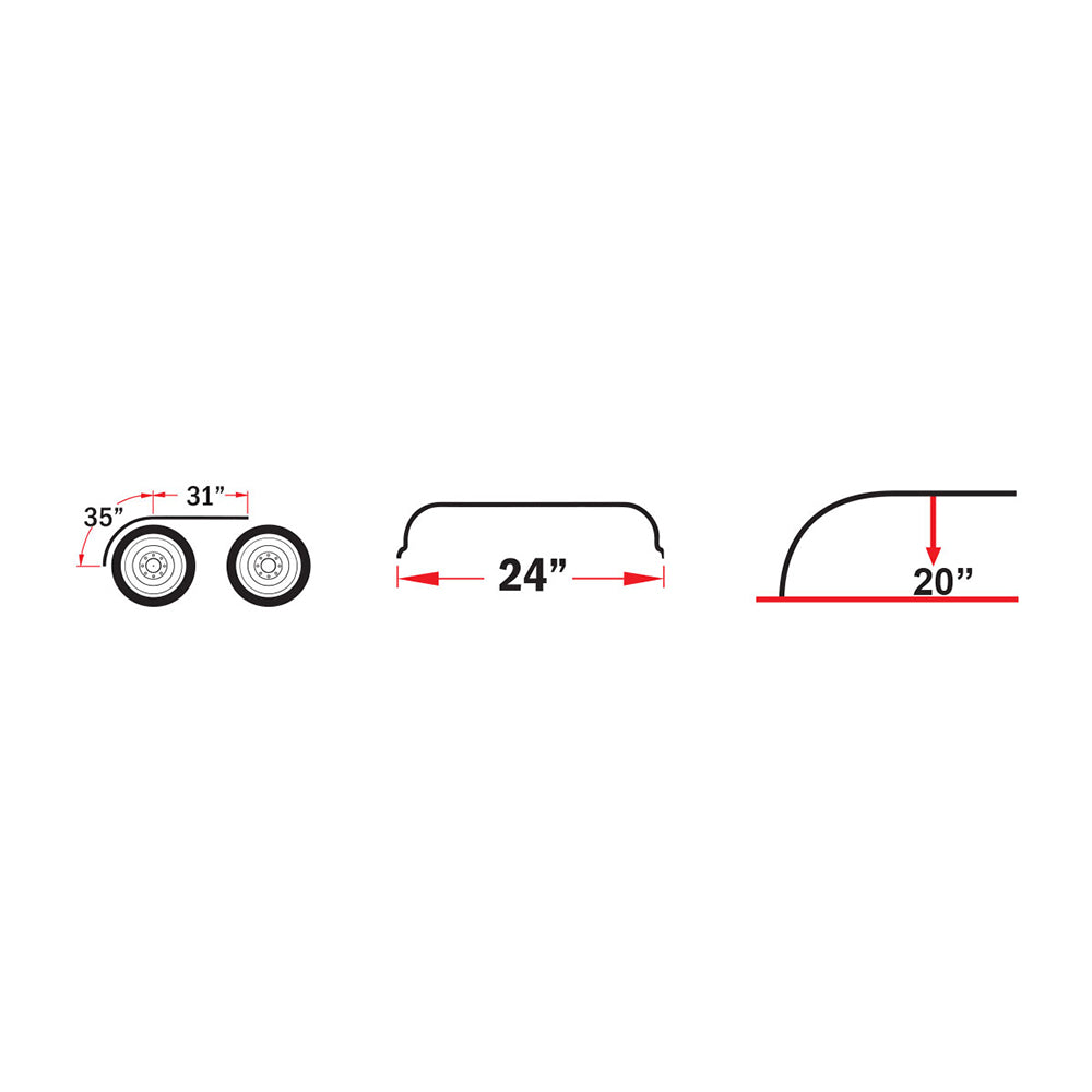 66" Stainless Steel Half Fenders