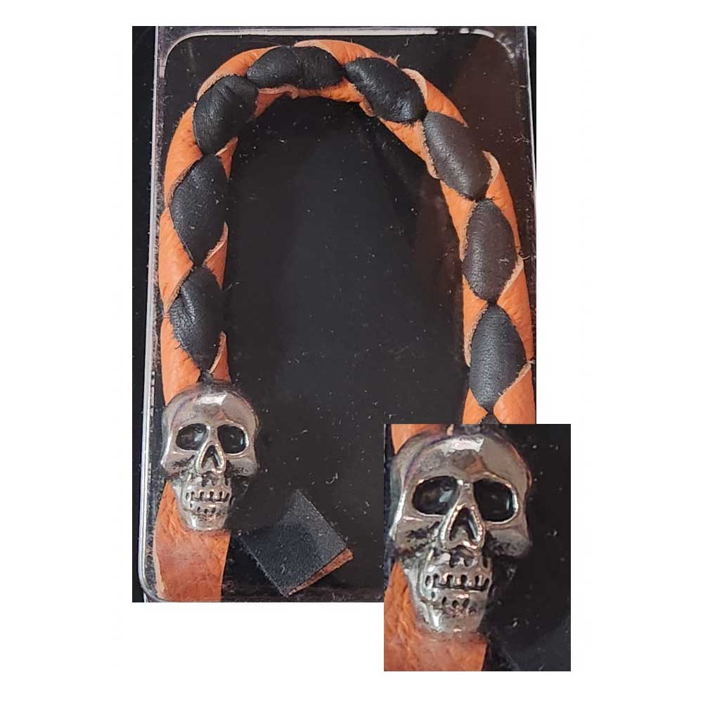 Skull Head Black and Orange Pull Cord for Air Valve