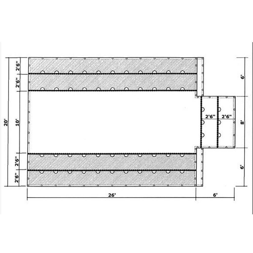 20' x 26' Lumber Tarp with 8' Drop