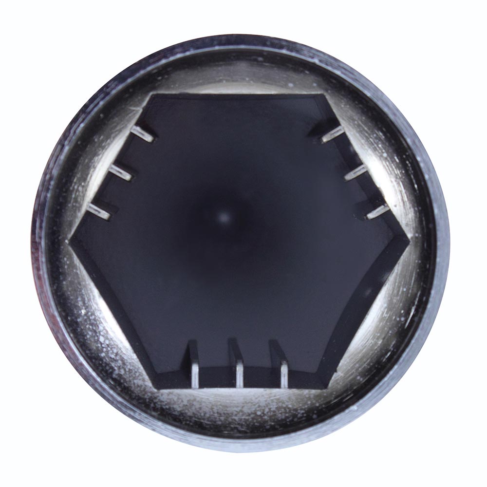 33mm Chrome Plastic Hex Spike Nut Cover - Push On