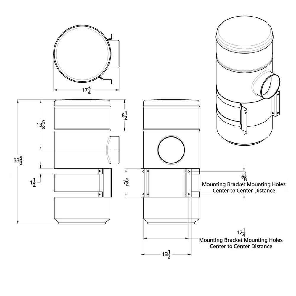 15" Vortox Style Air Cleaner Housing w/Mount Kit