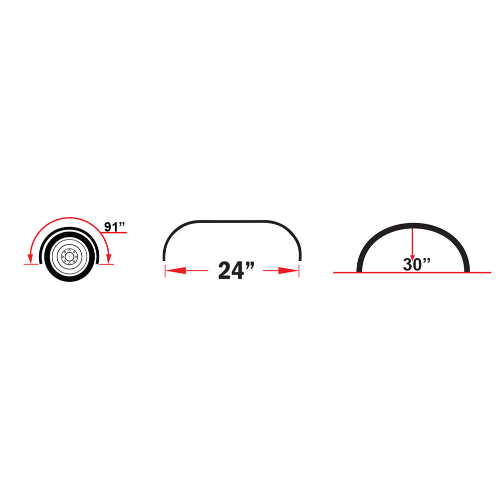 91" Rollin' Lo Stainless Steel Single Axle Fenders