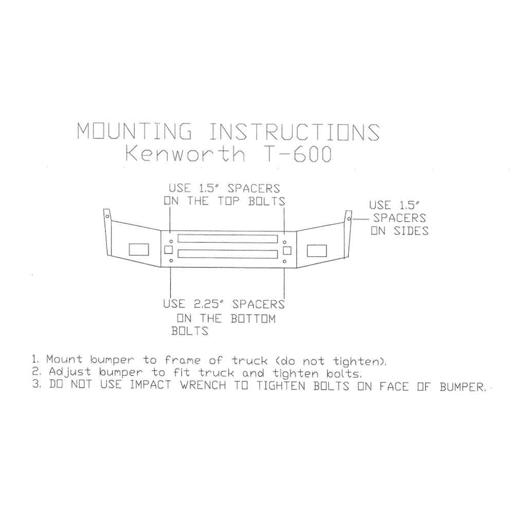 1987+ Kenworth T600 20" Setback Bumper