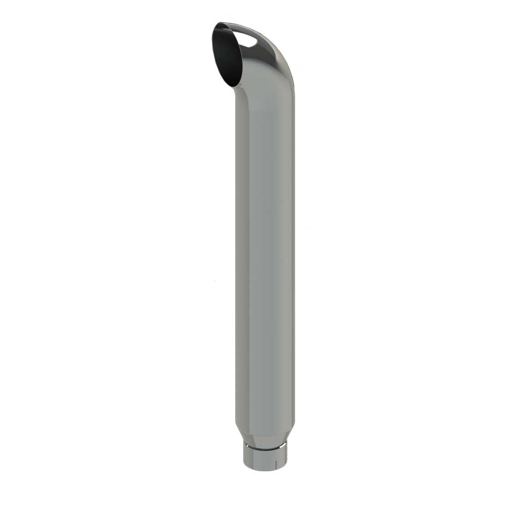 7"-5"D x 96"L Curve Top Chrome One-Piece Stack with Expanded End