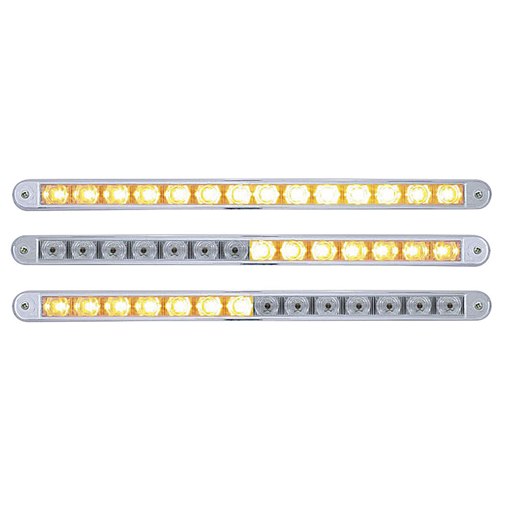 12" Amber/Clear 14 LED Warning Light with Bezel