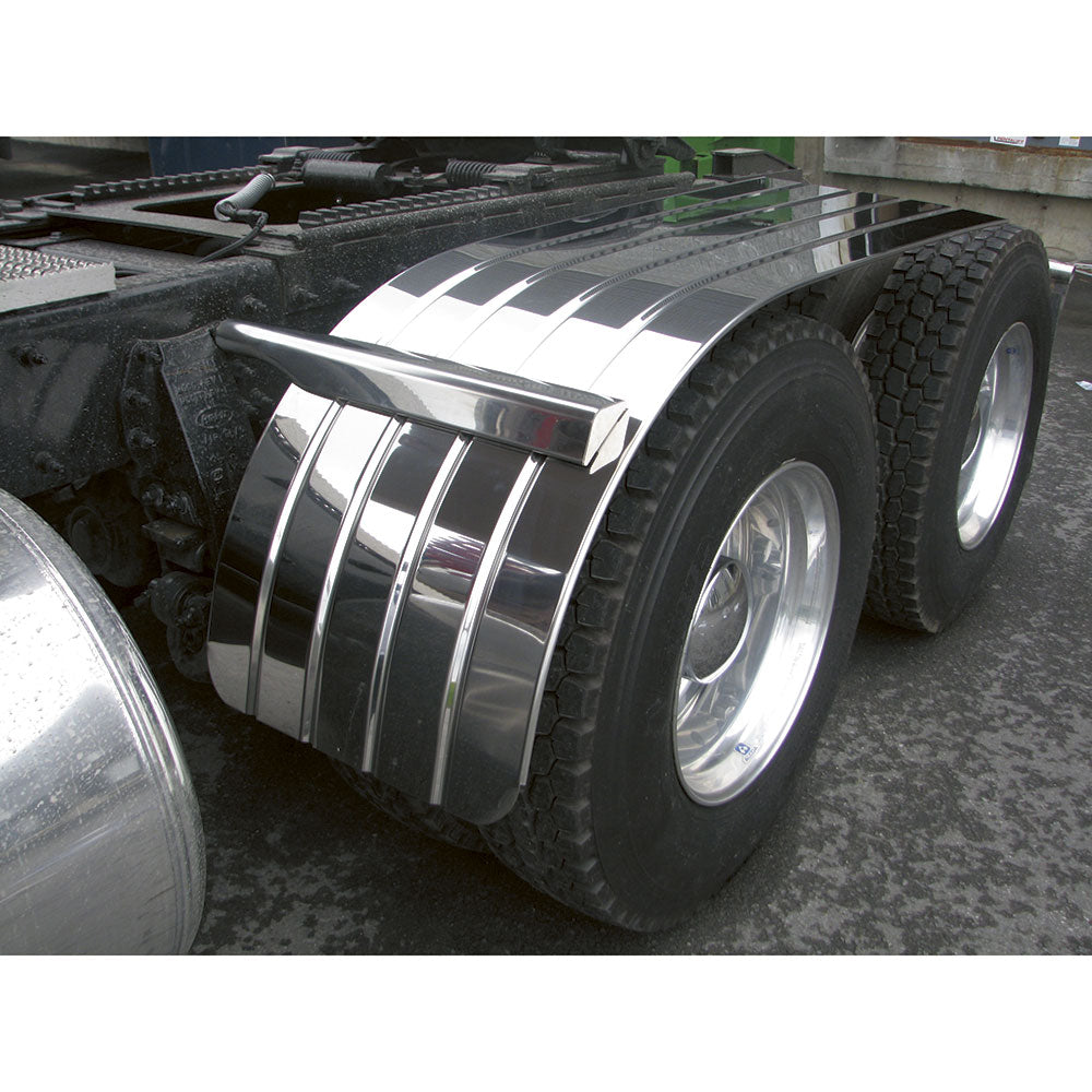 66" Ribbed Stainless Steel Half Tandem Fenders
