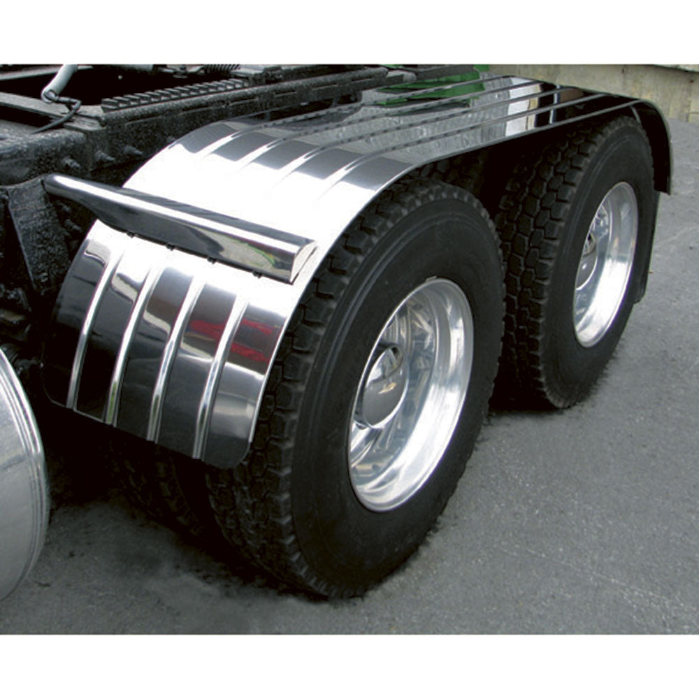 120"L x 24"W Ribbed SS Full Fenders Beaded Edge