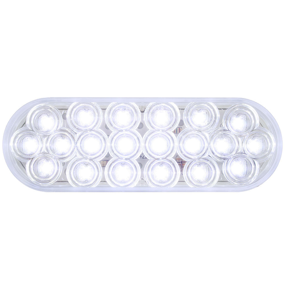 6" White 20 LED Oval Back Up Light