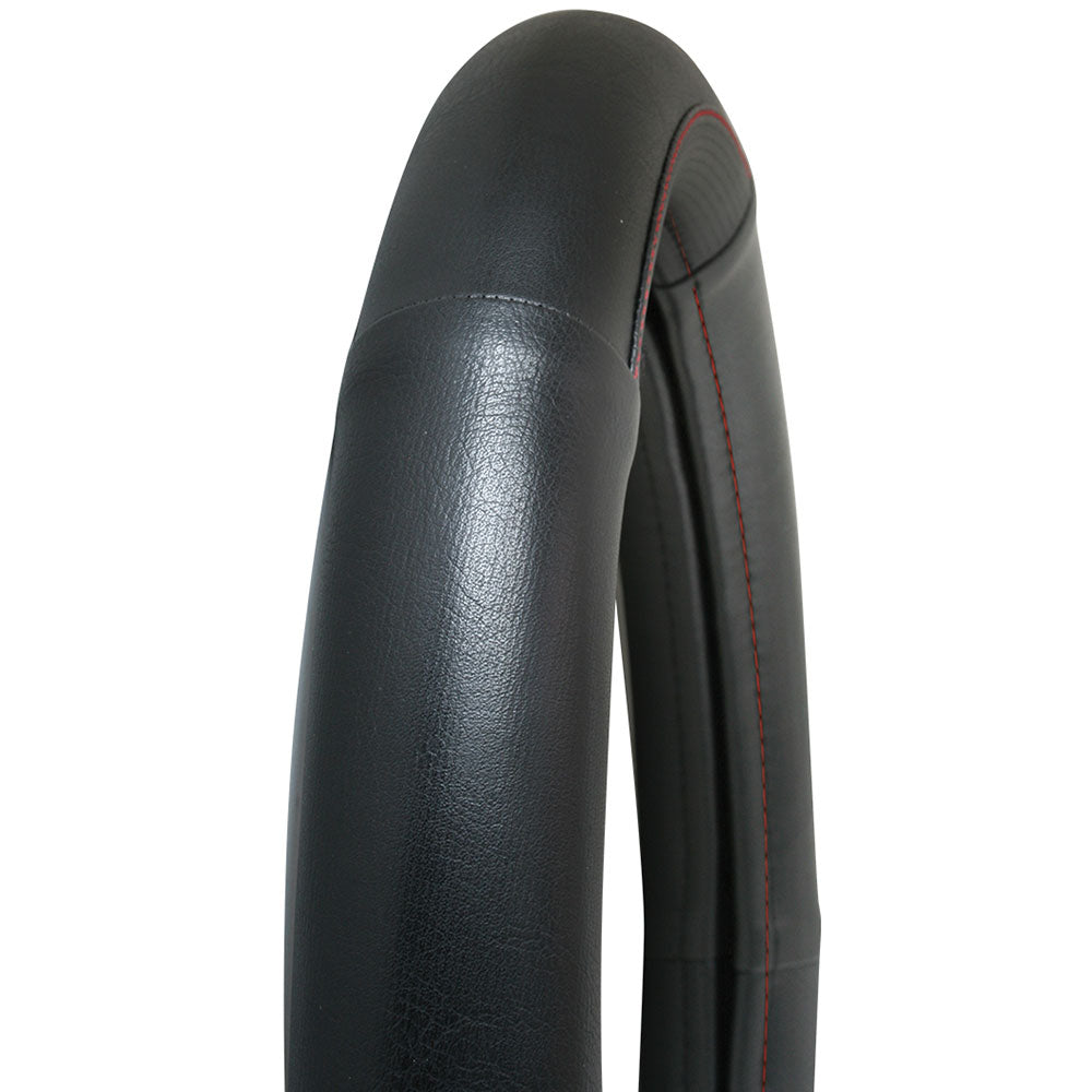 Heavy Duty Black & Red Steering Wheel Cover 18"