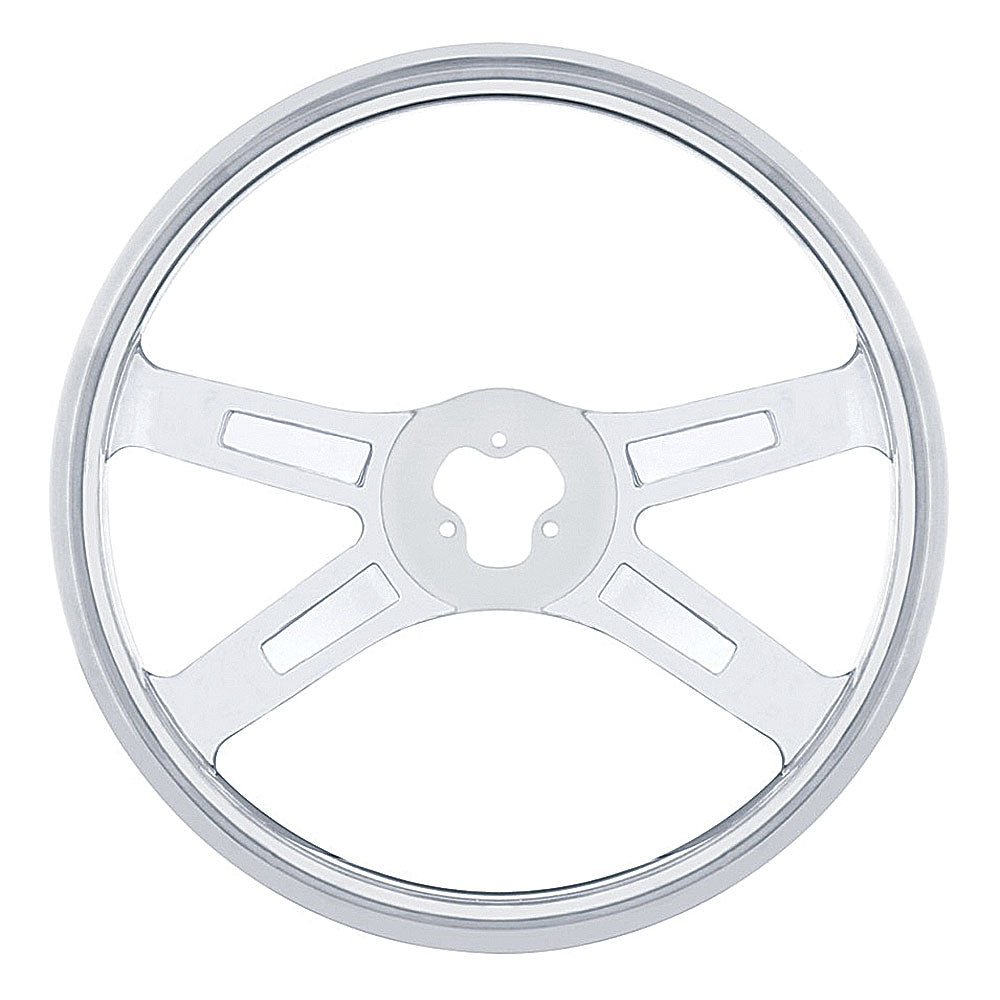 4 Spoke Stainless Steel Steering Wheel 18"