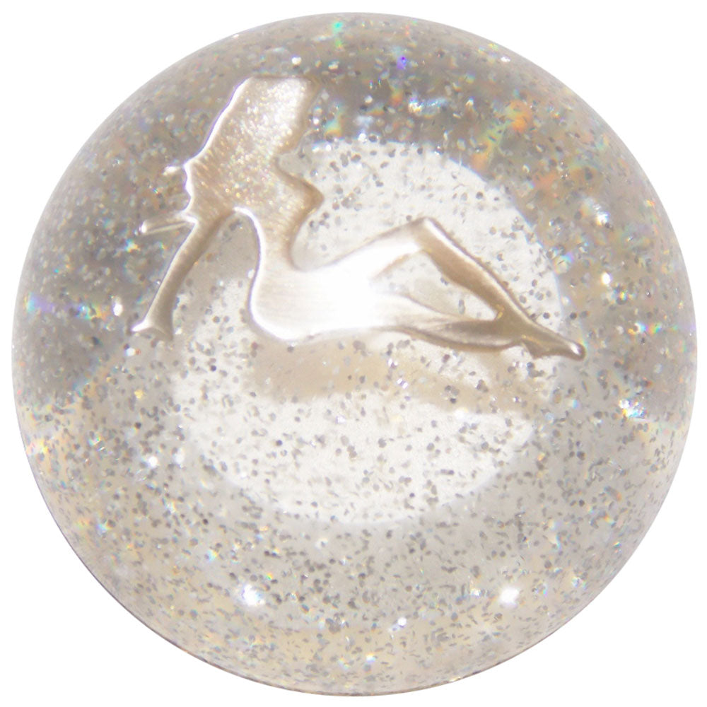Chrome Lady Glitter Shifter Knob