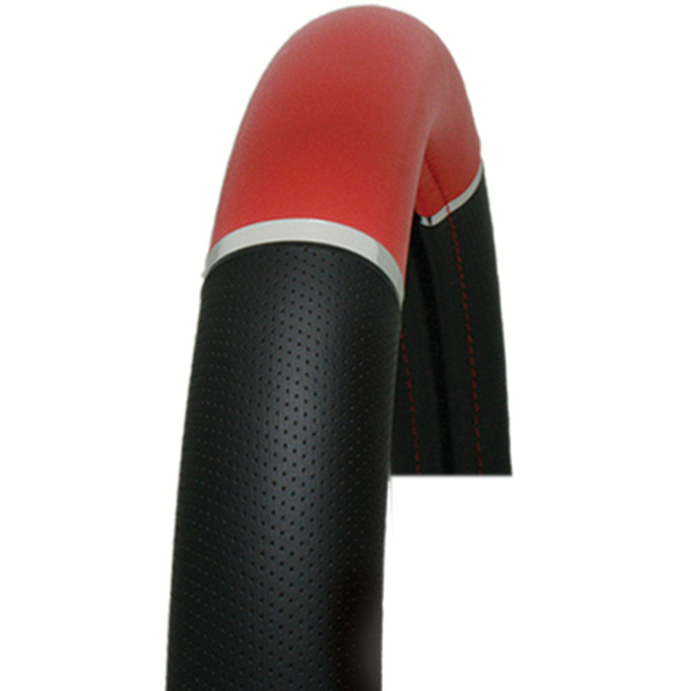 Black and Red Steering Wheel Cover 18"