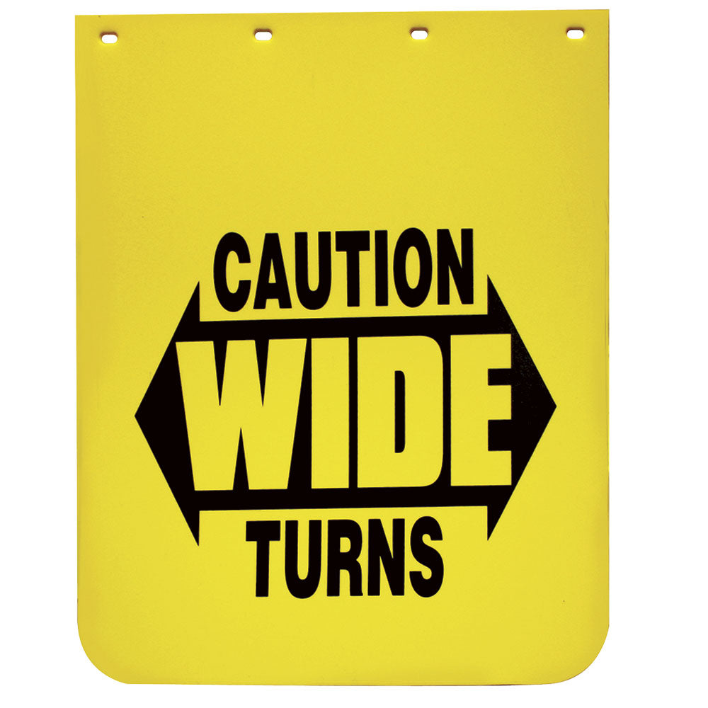 24" x 30" Caution Wide Turns Mud Flap (EA)