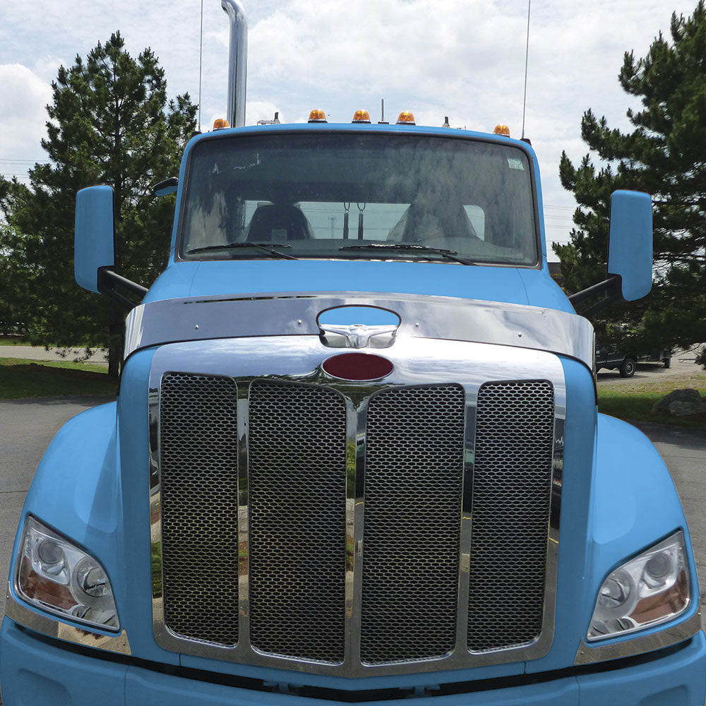 Peterbilt 579 Stainless Hood Shield Bug Deflector