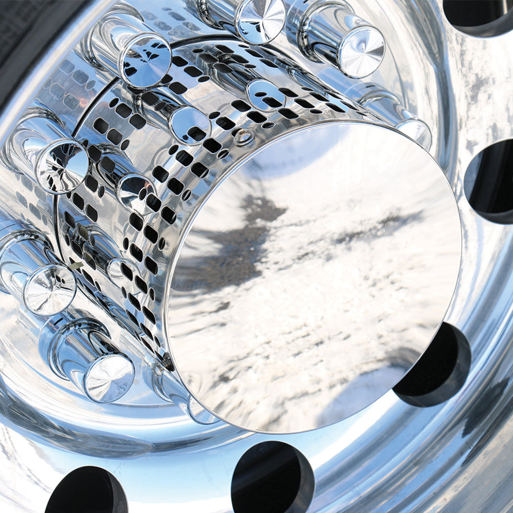 Polished 304 Stainless Steel Multi-Fit Rear Axle Hub Cover with Nut Covers