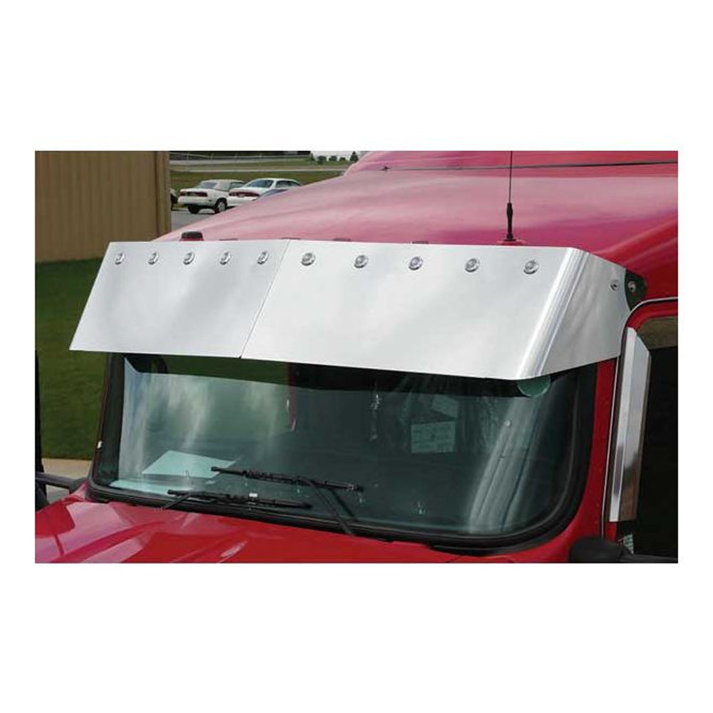Kenworth Curved Windshield 13" Blind Mount Visor with Bulls-eye LED