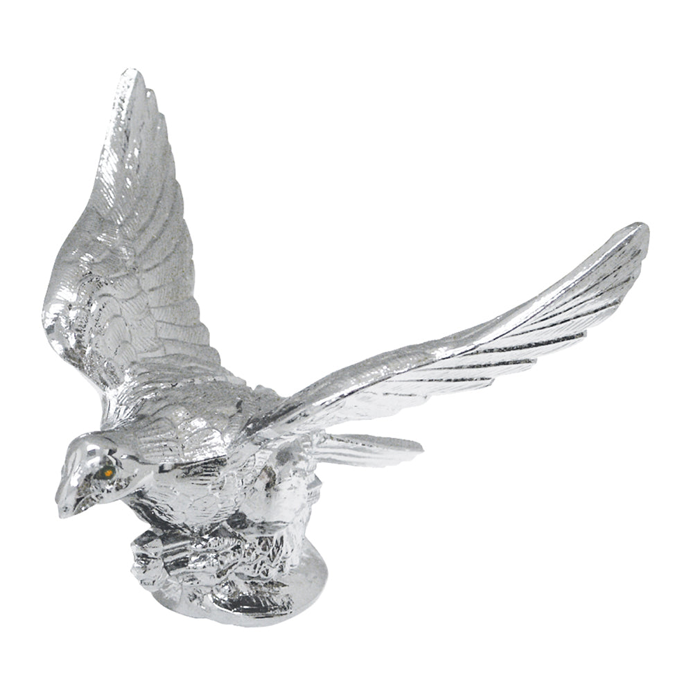 Chrome Flying Eagle With Illuminated Eyes