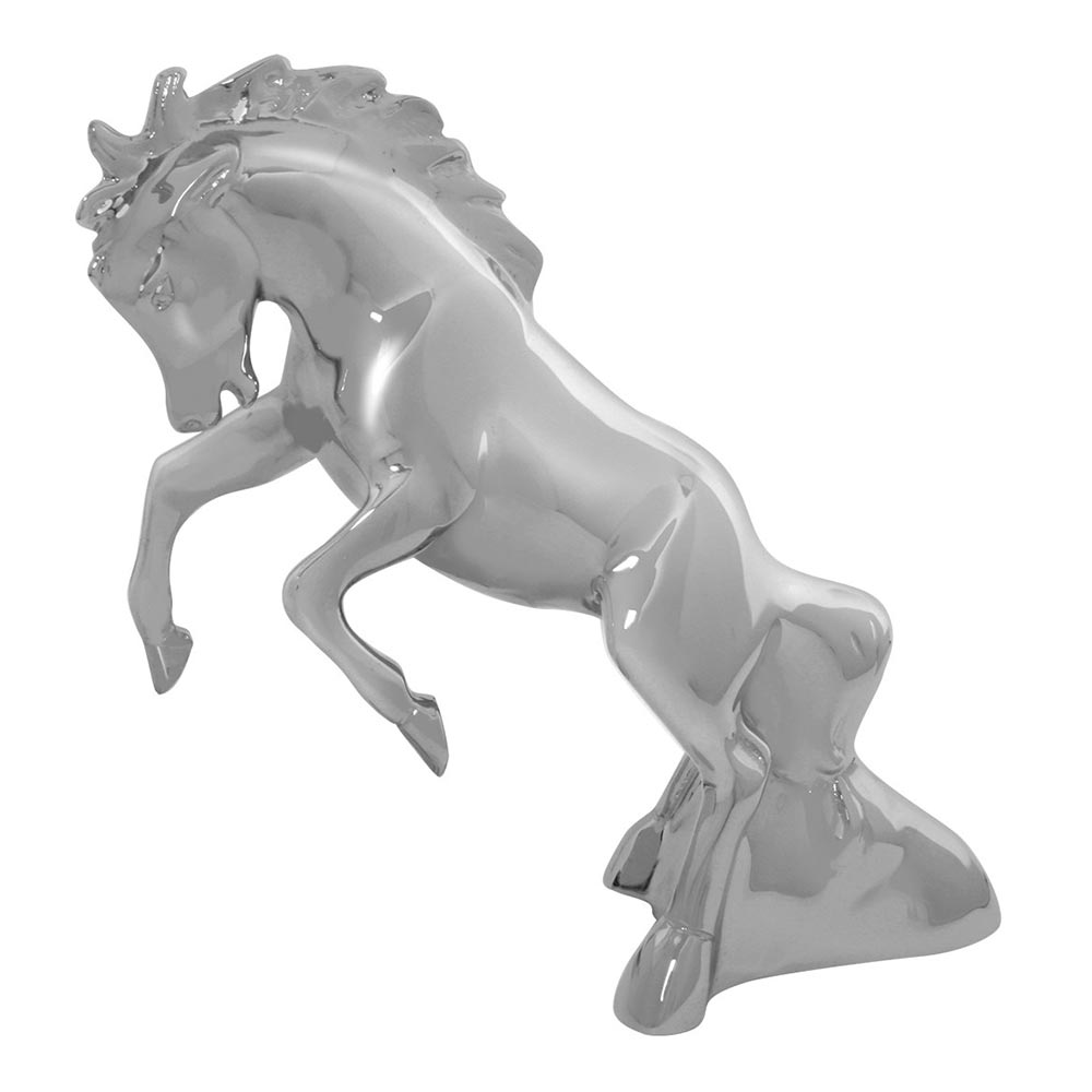 Chrome Fighting Stallion Hood Ornament