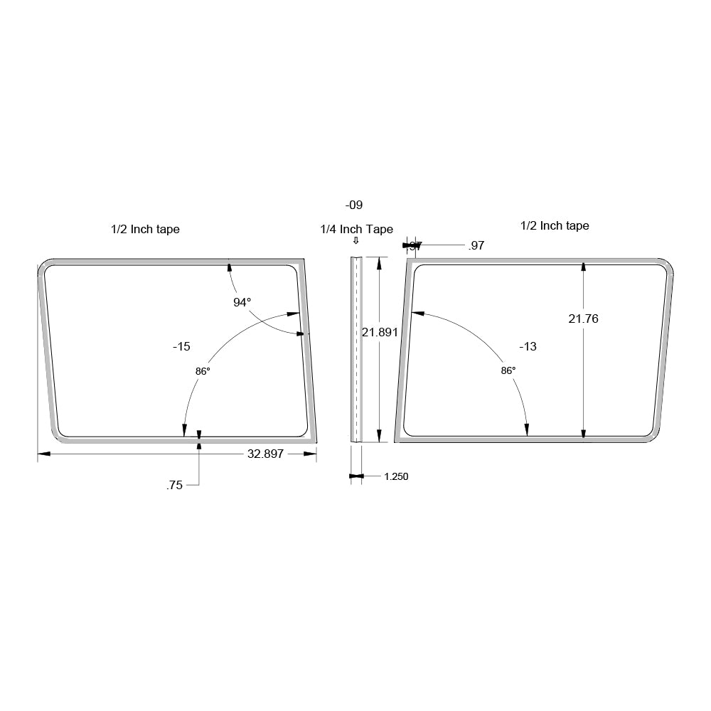 Peterbilt 379 Stainless Steel Windshield Trim