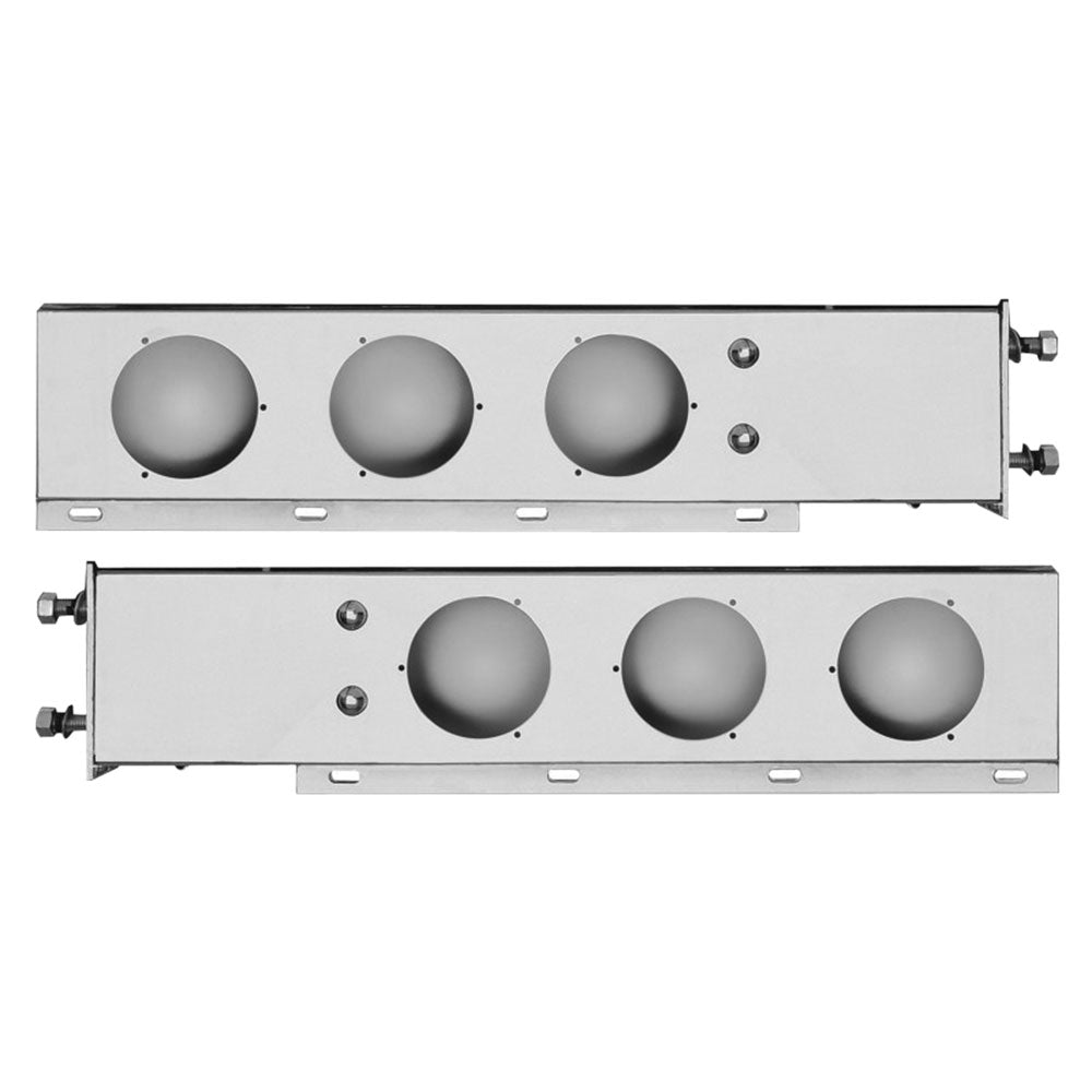Stainless Rear Light Bar Shells 3-3/4" Spacing
