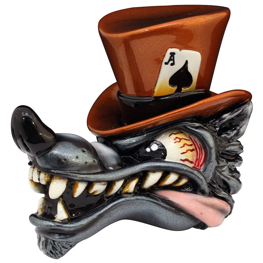 Wolf Pumpkin Top Hat Shifter Knob