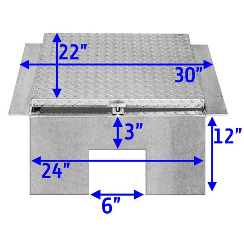 22"L x 12"H x 24" Aluminum In-Frame Tool Box
