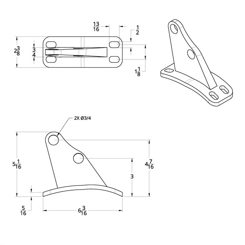 Peterbilt Stainless Angled Exhaust Bracket