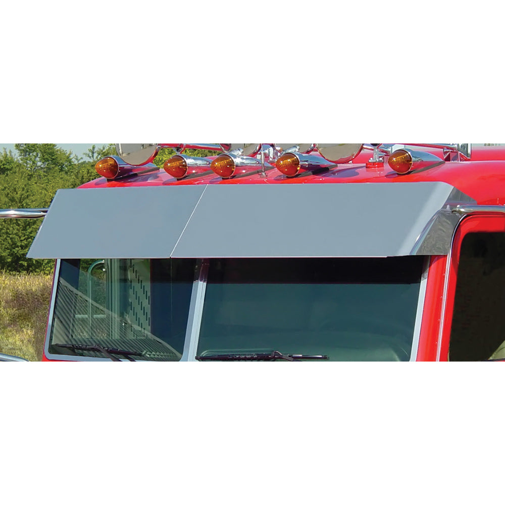 13-1/2" Peterbilt Flat Top 304 Stainless Steel Visor