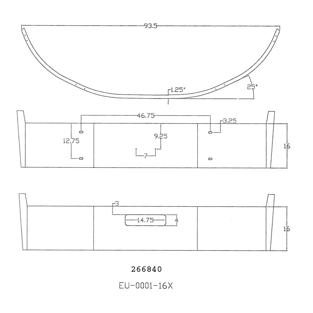 International ProStar 2008-2011 16" Chrome Bumper
