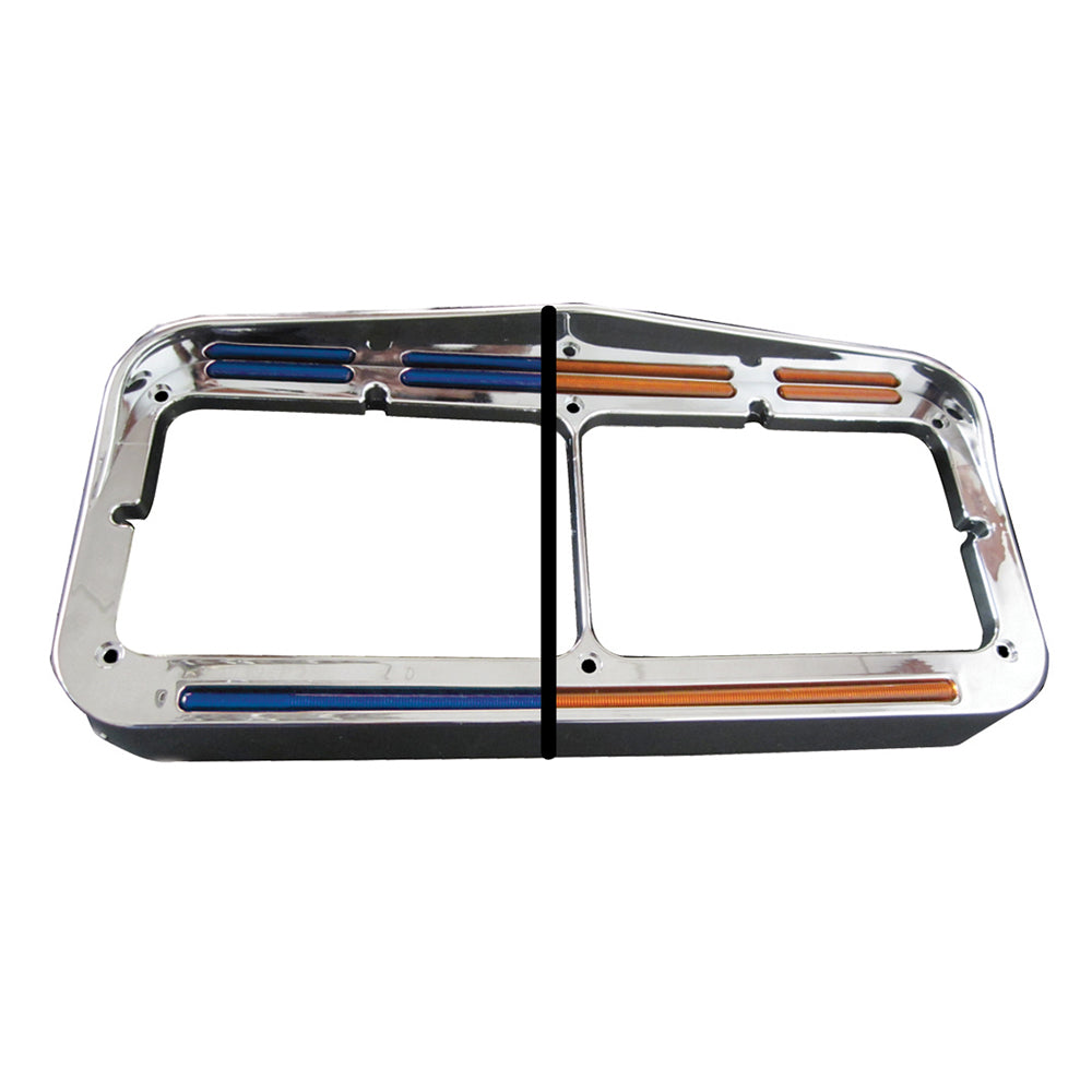 Amber/Blue Flatline Dual Color LED Headlight Bezel