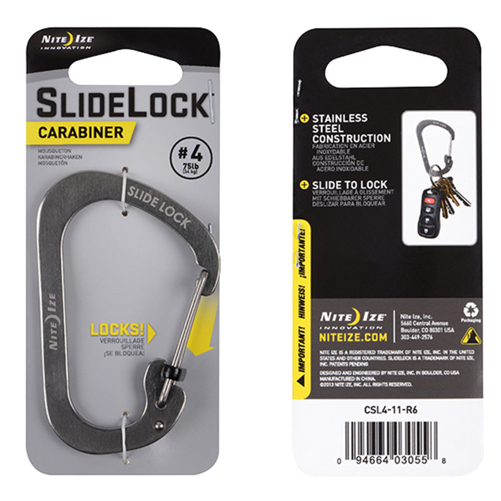 Slidelock Stainless Steel #4 Carabiner