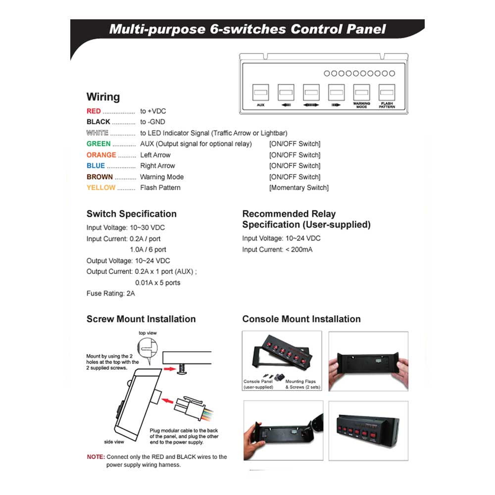 Traffic Arrow Switch with LED Indicators
